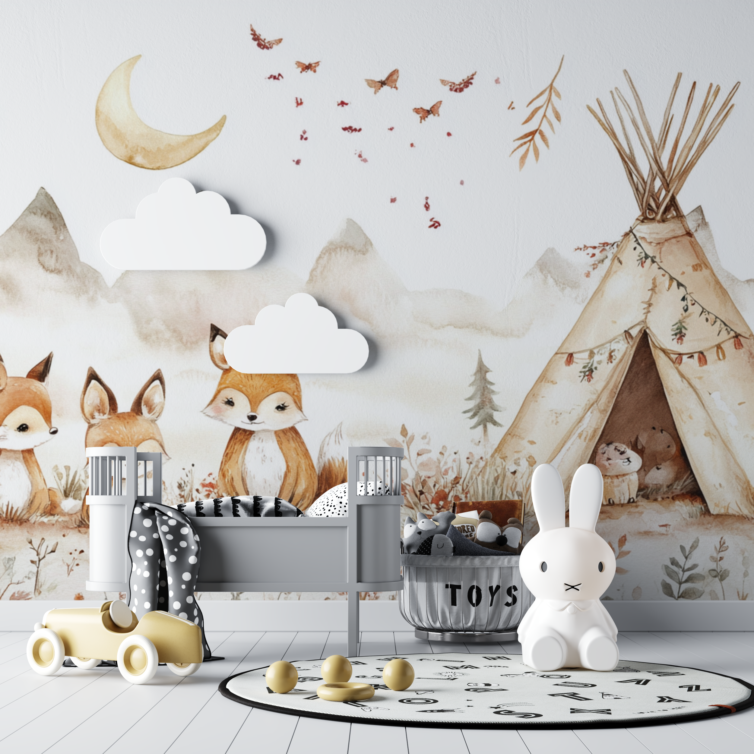Papierbemalung für Baby-Tipi, Tapisserie für Baby-Tipi