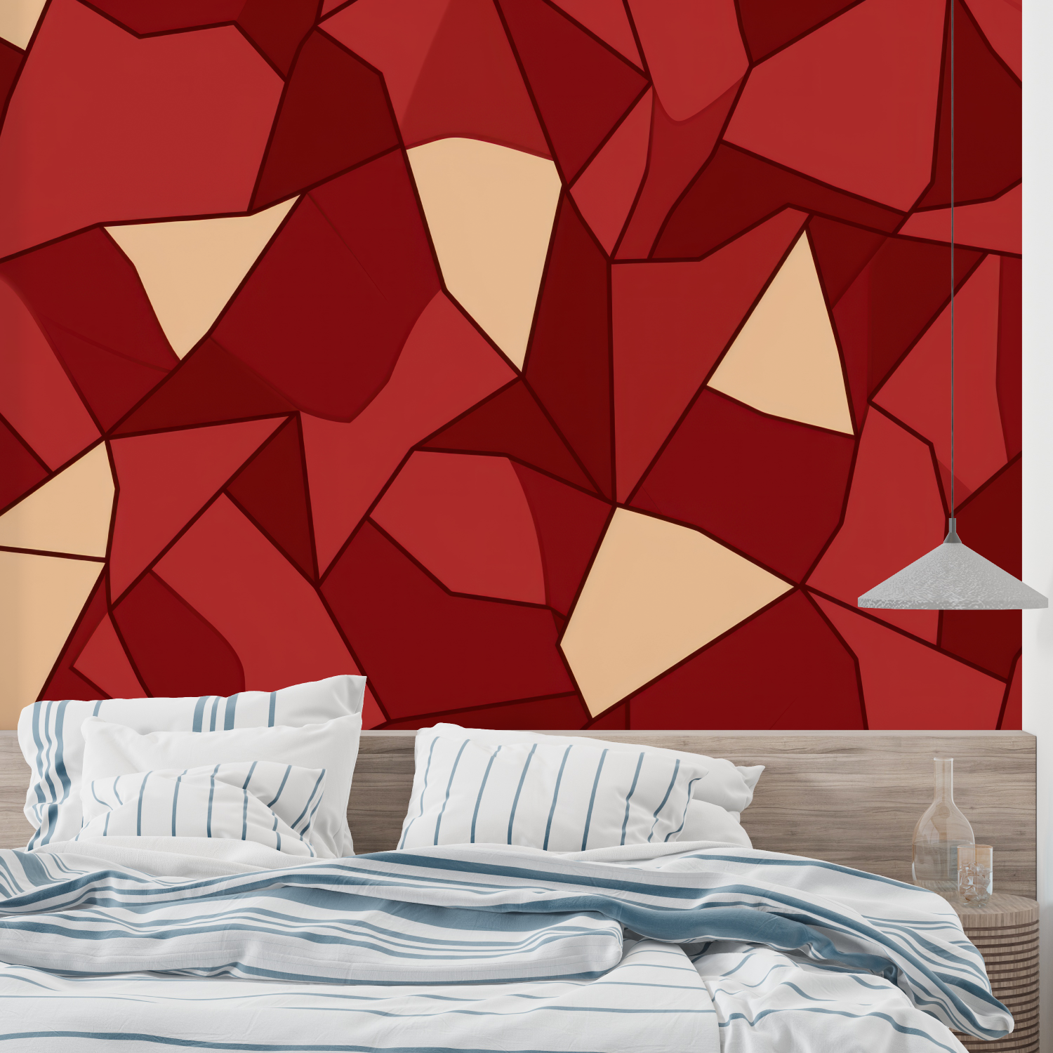 Geometric Red Wallpaper | Murals Wallpaper