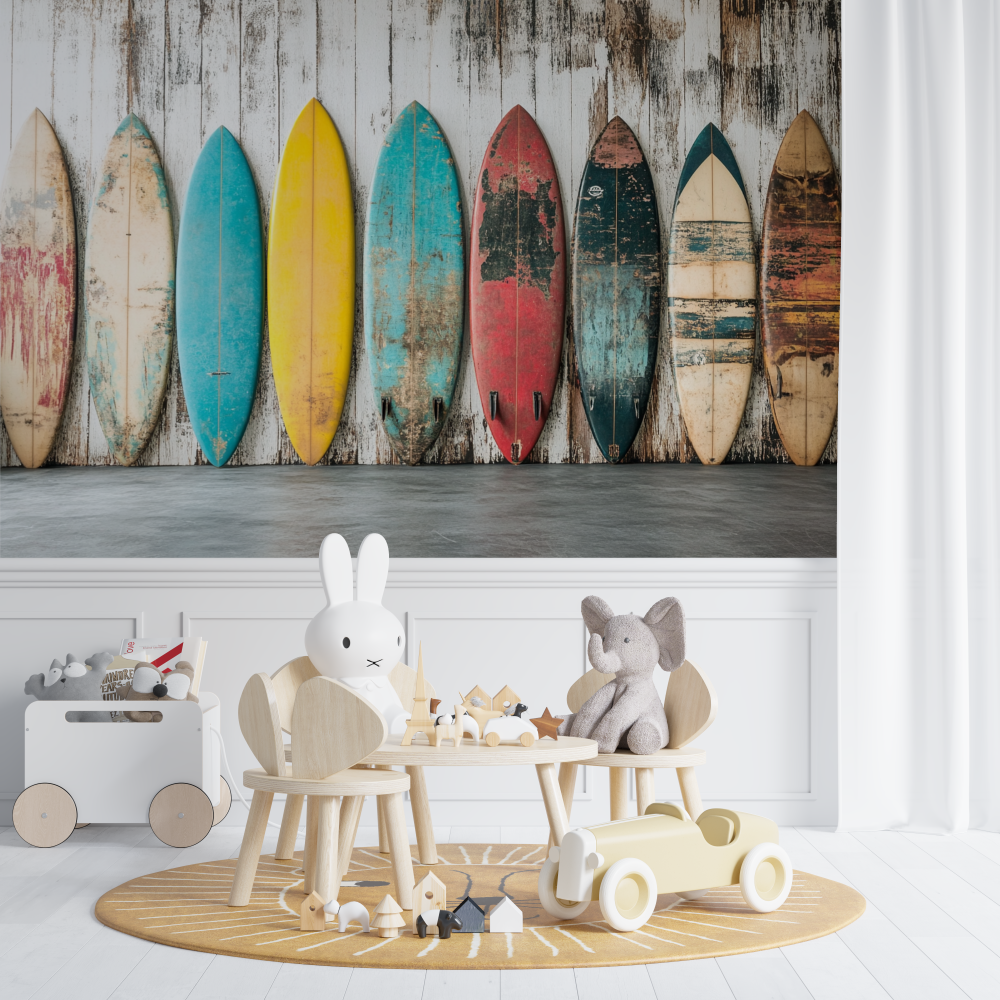 Klassisches Surf-Vintage-Kinderzimmer aus Papier