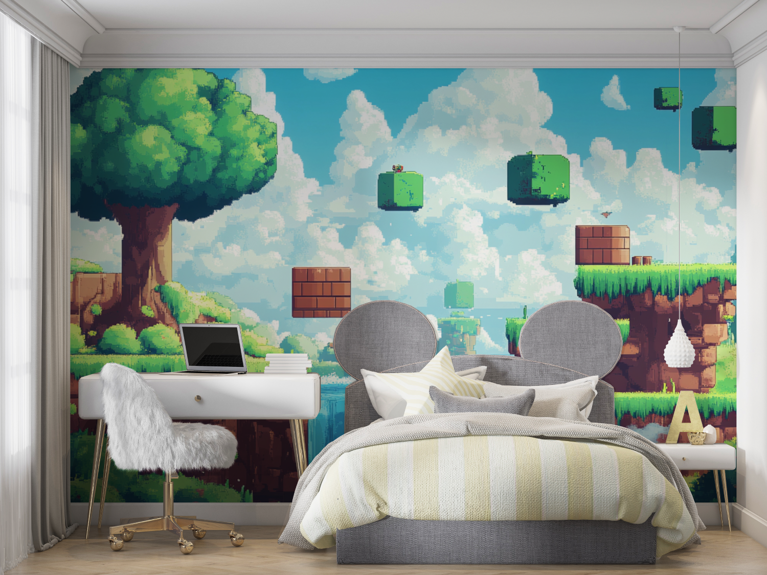 Verträumte Pixelwelt-Tapete | Wandbilder