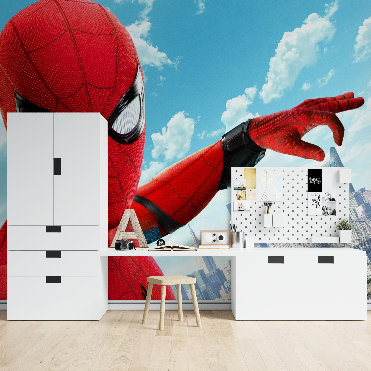3D-Spider-Man-Trompe-l'Oeil-Hintergrundbild | Wandgemälde-Hintergrundbild