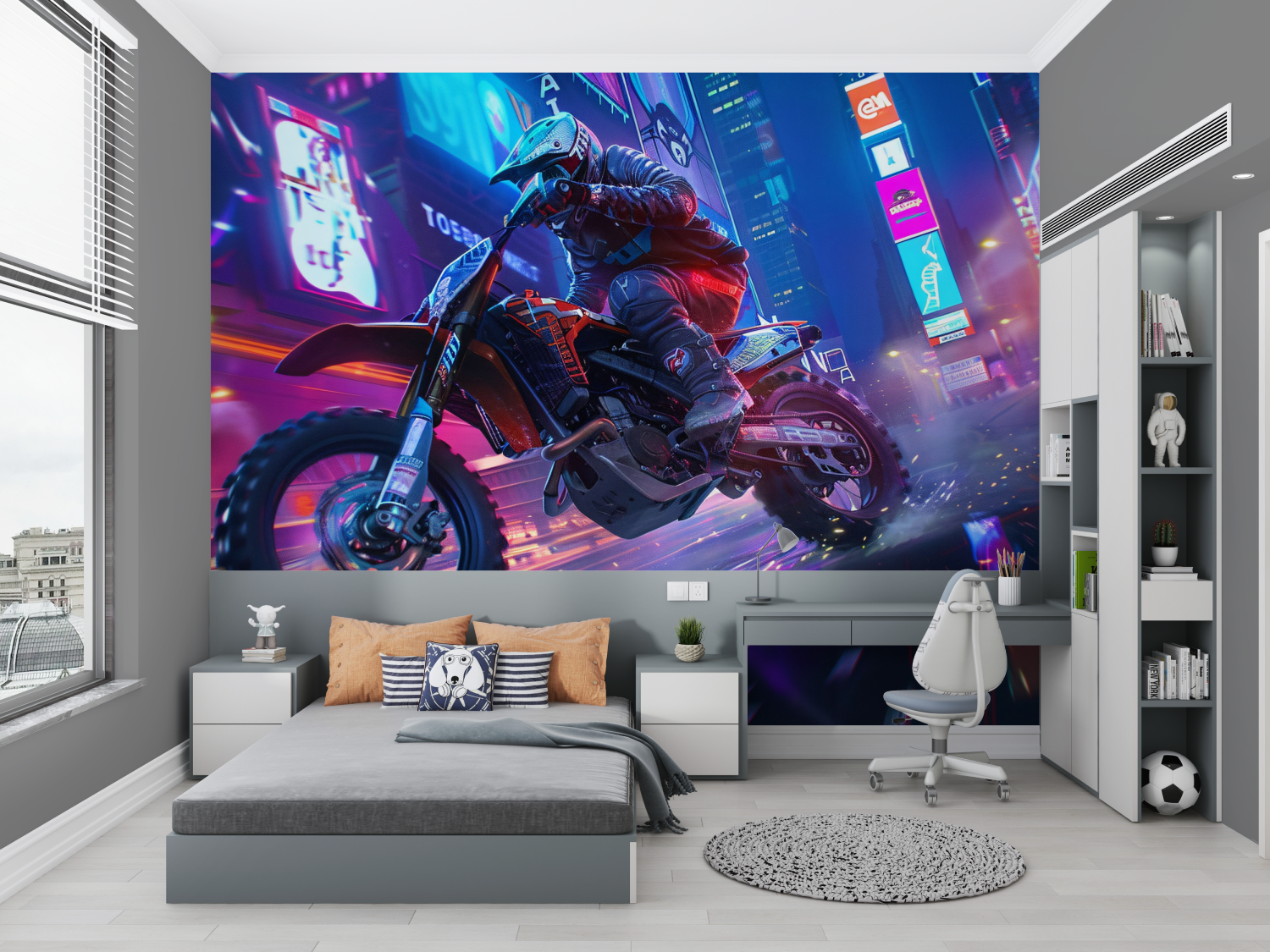 Motocross-Hintergrundbild für Jungen | Wandbild-Hintergrundbild