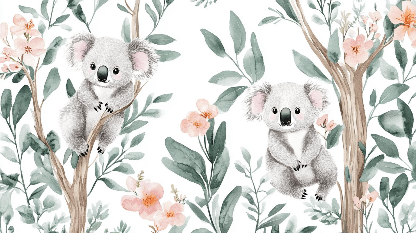 Koala Wallpaper in an Airy Garden | Murals Wallpaper