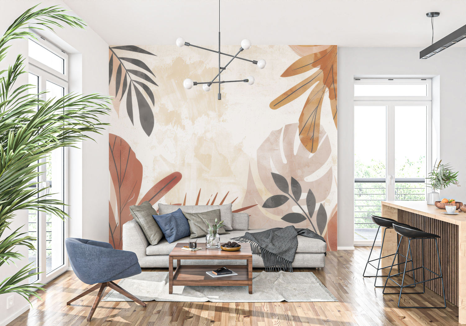 Terracotta Wallpaper Living Room | Murals Wallpaper