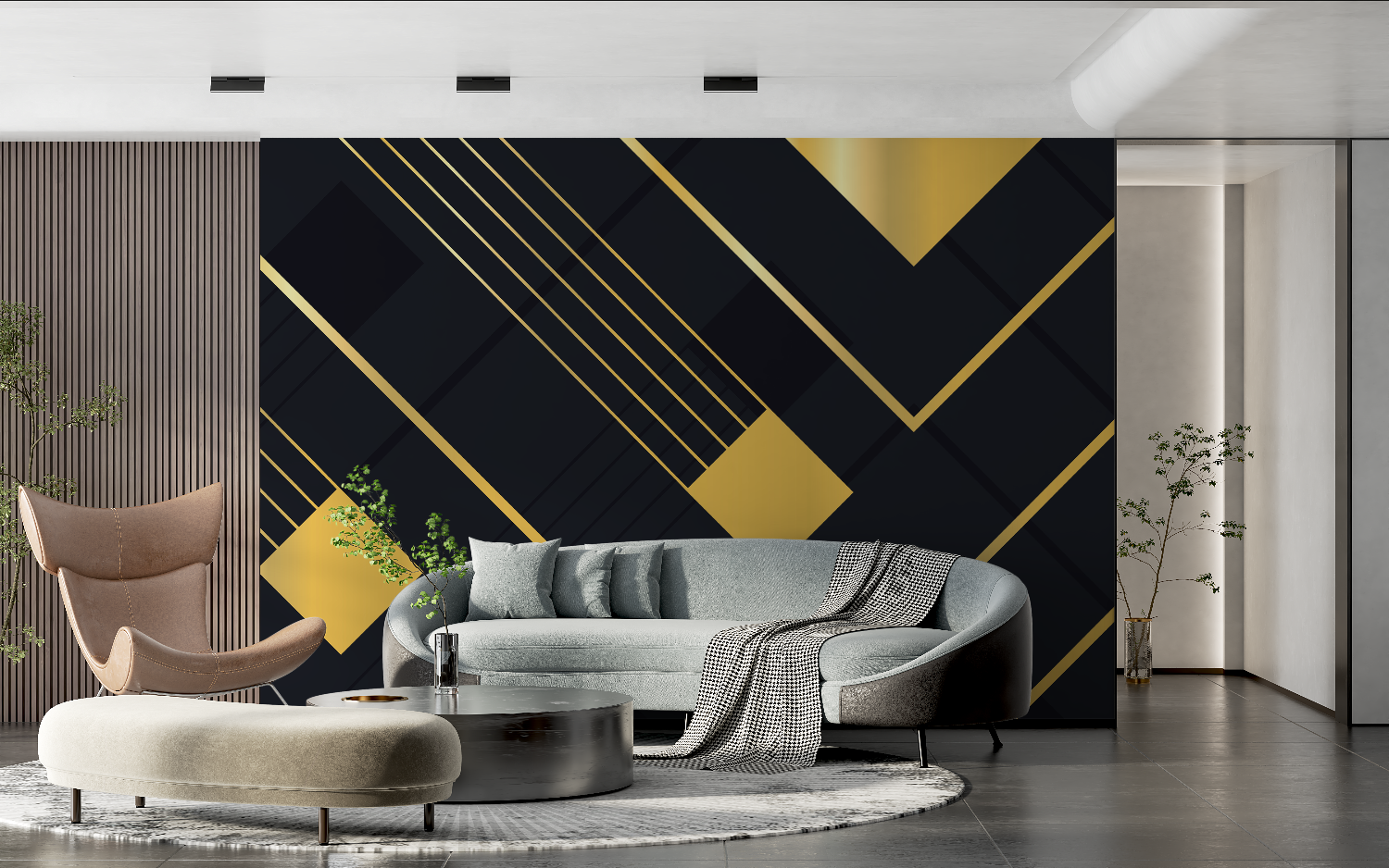 Black and Yellow Graphic Wallpaper | Murals Wallpaper