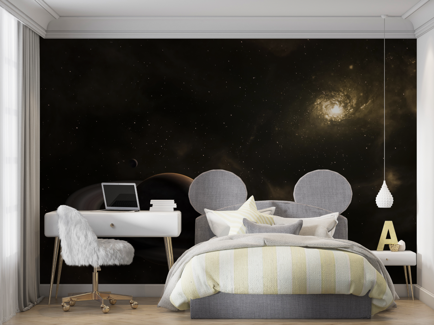 Moon Saturn Space Wallpaper | Murals Wallpaper