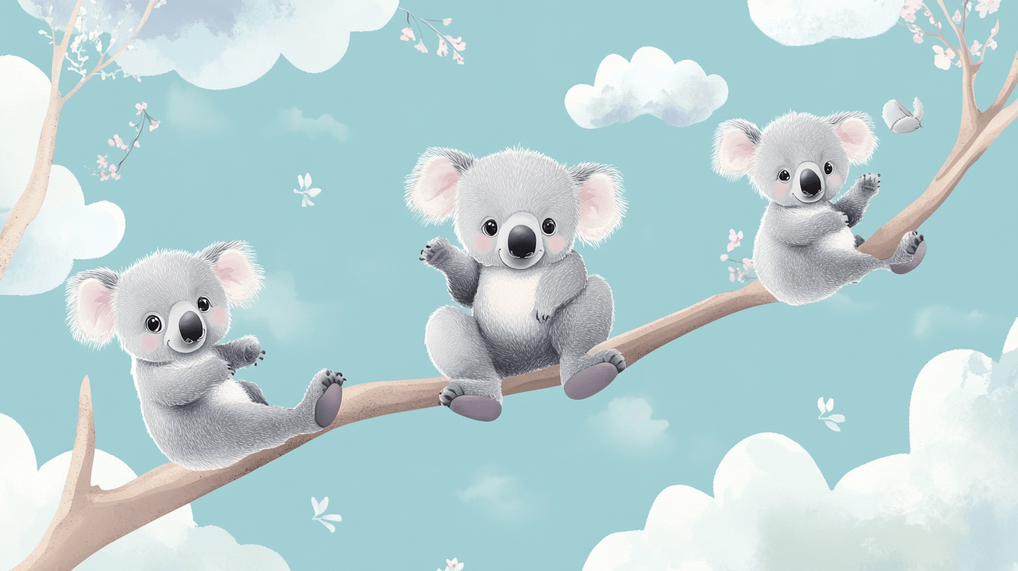 Pastel Sky Koala Wallpaper | Murals Wallpaper