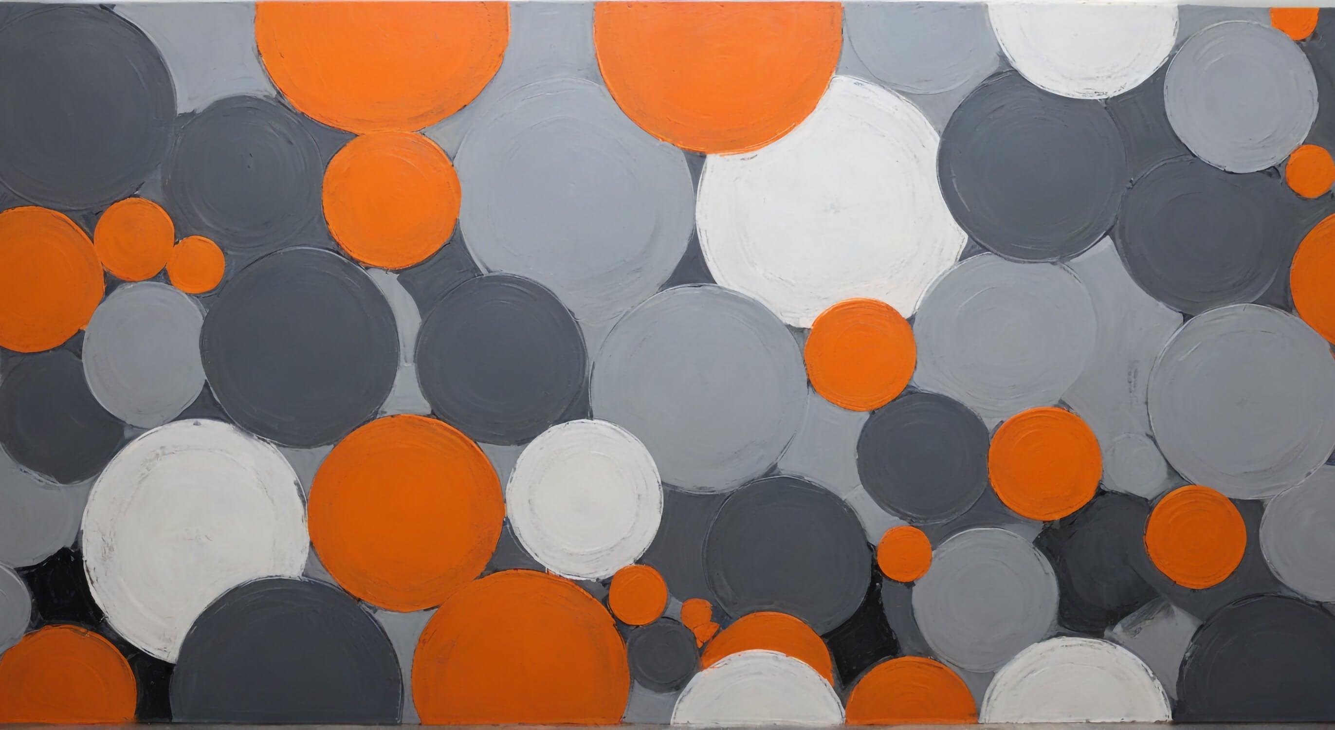 Gray and Orange Circular Wallpaper | Murals Wallpaper