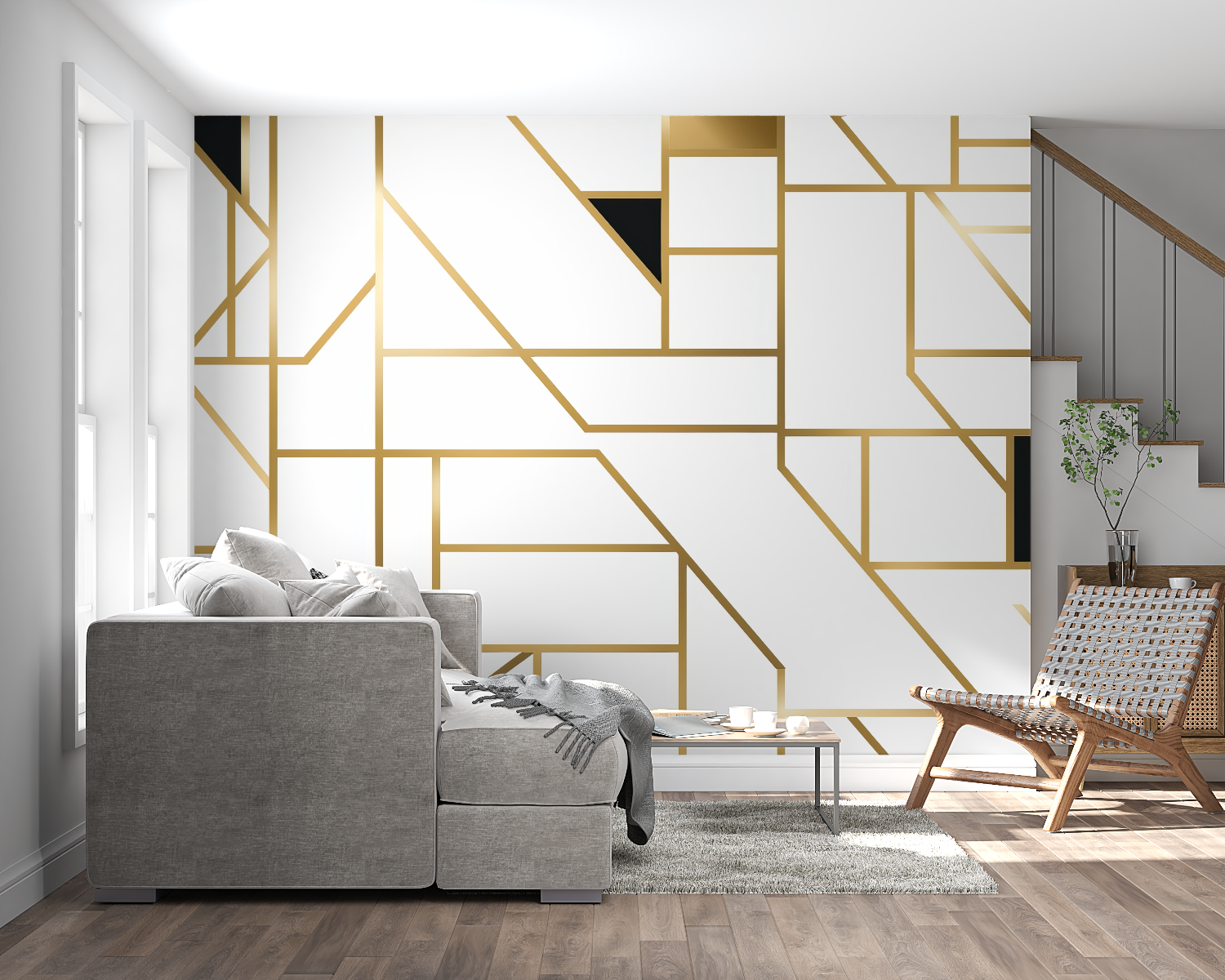 Gold Wallpaper Living Room | Murals Wallpaper