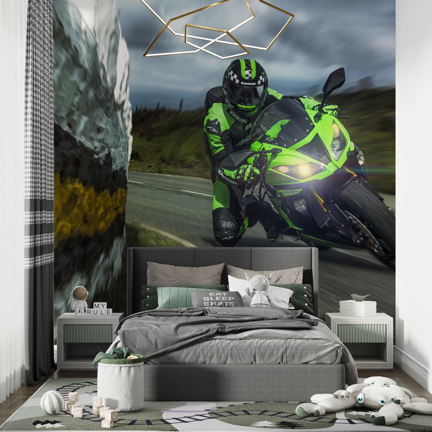 Kawasaki Motorrad-Hintergrundbild | Wandbild