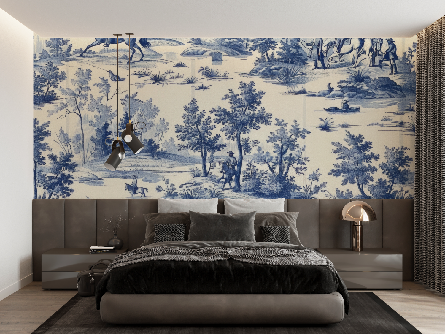 Toile de Jouy Blue Wallpaper | Murals Wallpaper