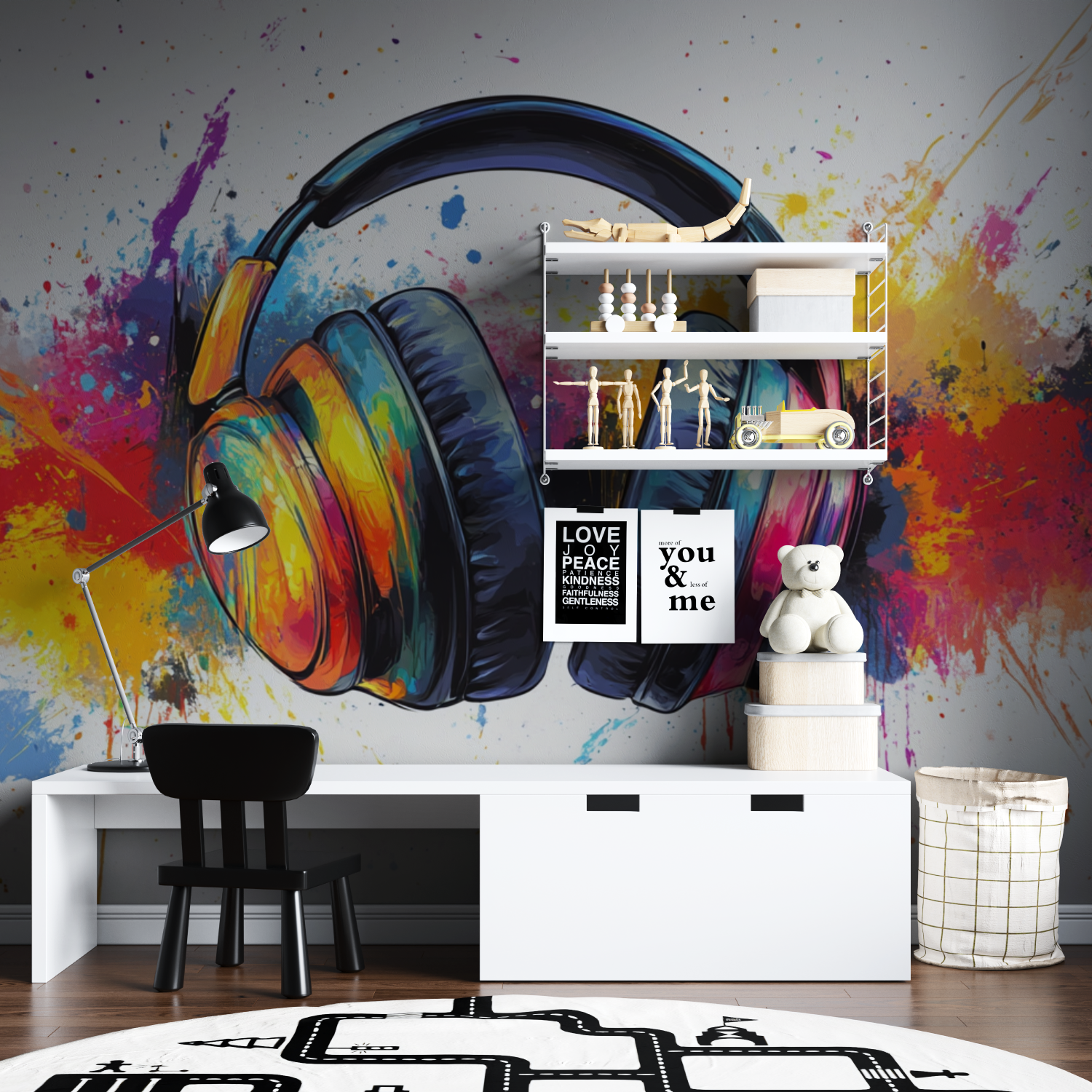 Graffiti Art Headphones Wallpaper | Murals Wallpaper