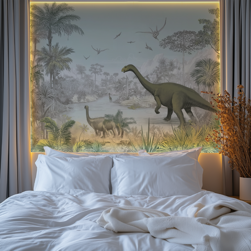 Premium-Panorama-Dinosaurier-Kinderzimmer-Wandtapete