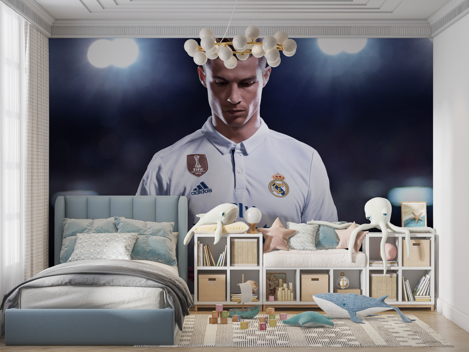Papier-Fuß-Ronaldo-Panorama-Garcon