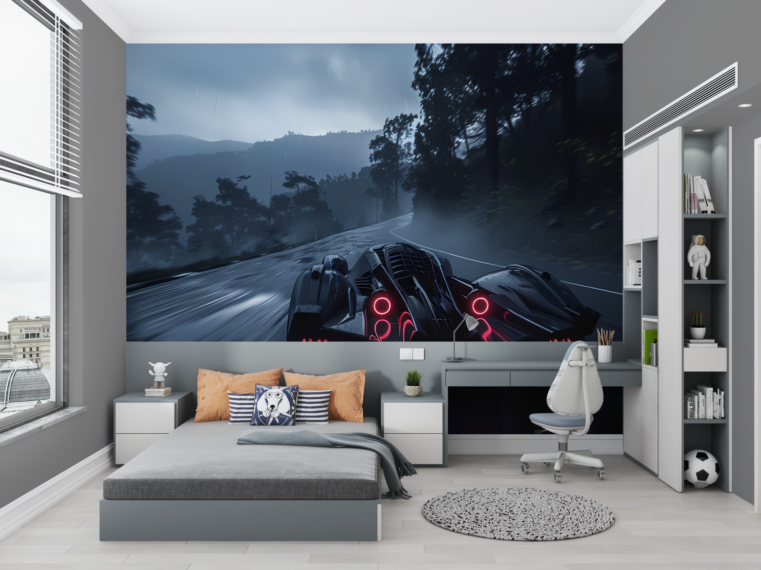 3D Wallpaper for Adult Bedroom Car Tuning | Murals Wallpaper