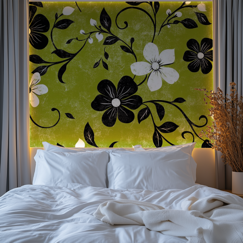 Vintage Green Black and White Wallpaper | Murals Wallpaper