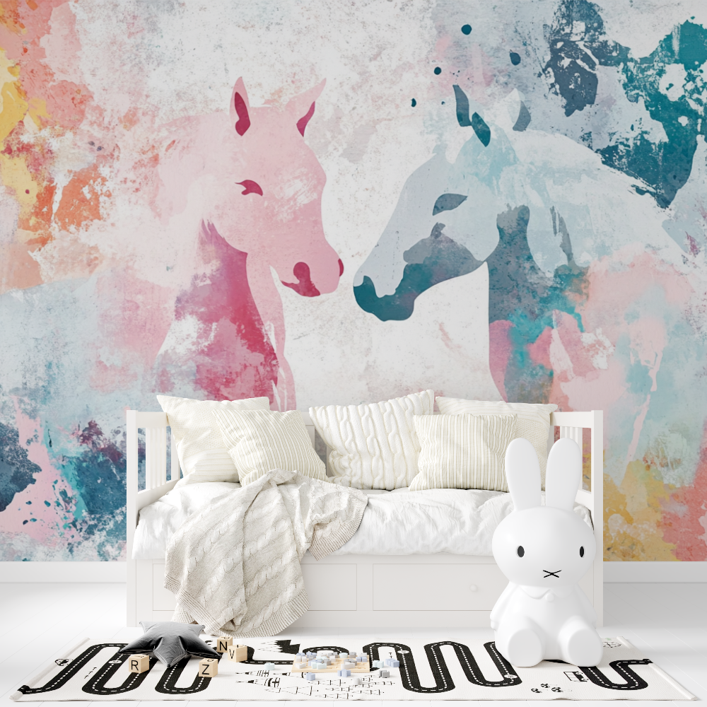 Einhorn Mädchen Wallpaper 3D Animation | Wandbilder Wallpaper