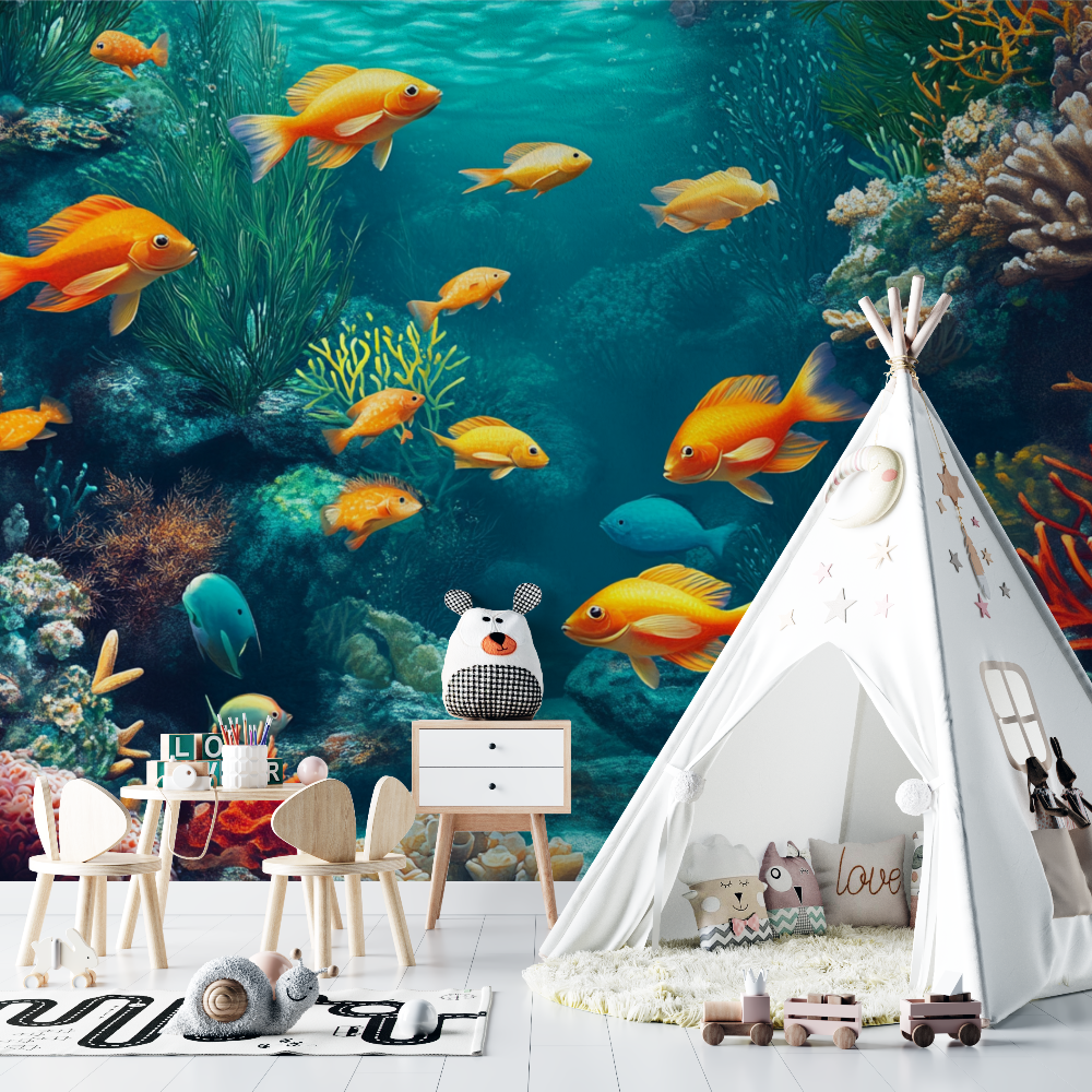 Joyful Fish Marine Wallpaper | Murals Wallpaper