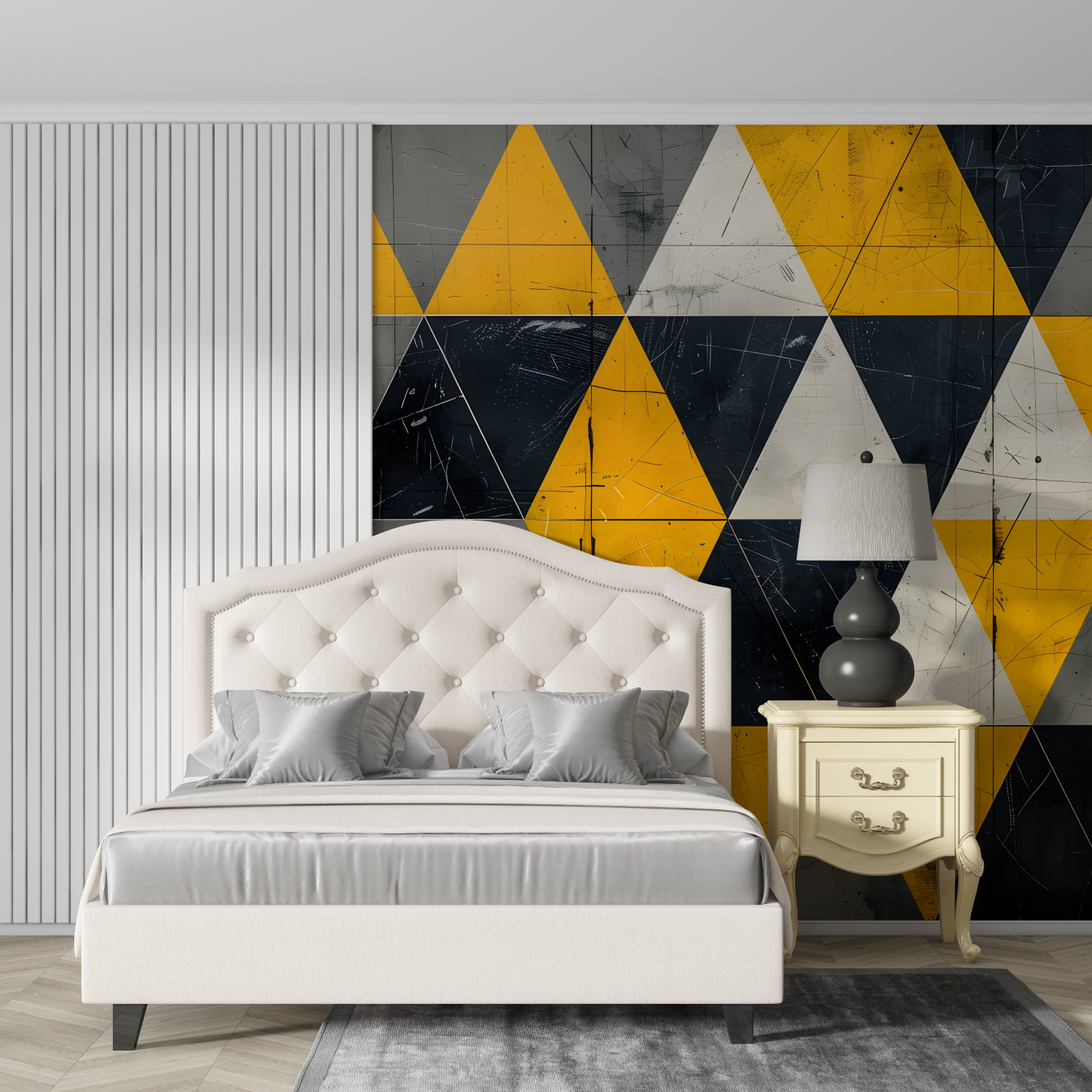 Yellow Gray Black Wallpaper | Murals Wallpaper