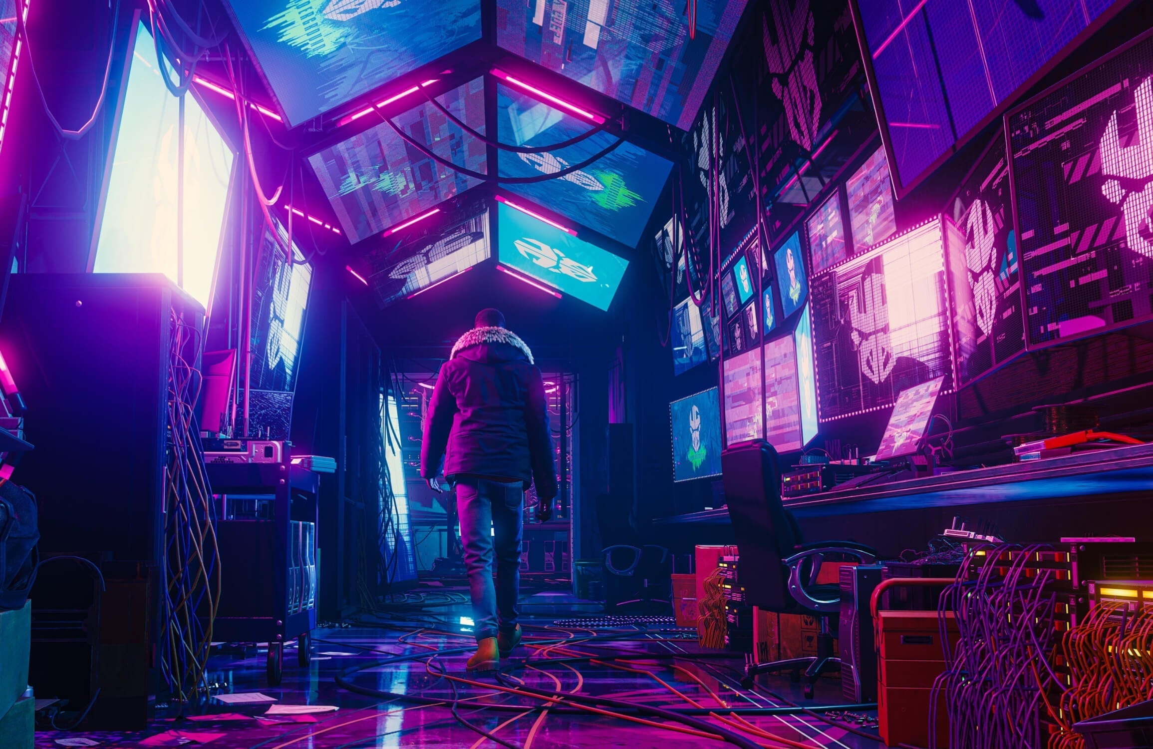 Miles Morales Neon Wallpaper | Murals Wallpaper