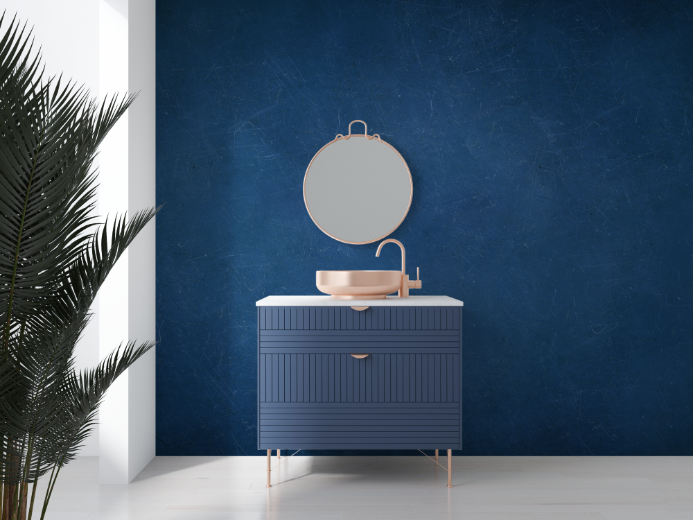 Petroleum Blue Wallpaper for Bathroom | Murals Wallpaper