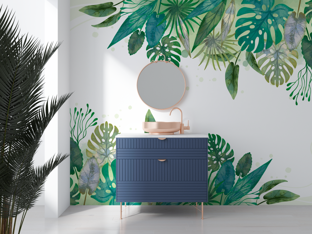 Green Jungle Bathroom Wallpaper | Murals Wallpaper