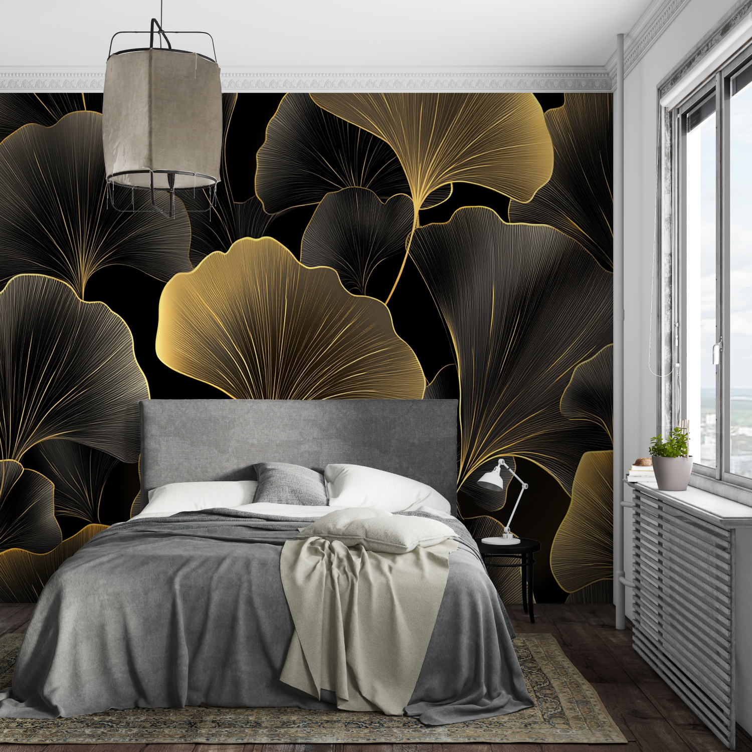 Golden and Black Wallpaper | Murals Wallpaper