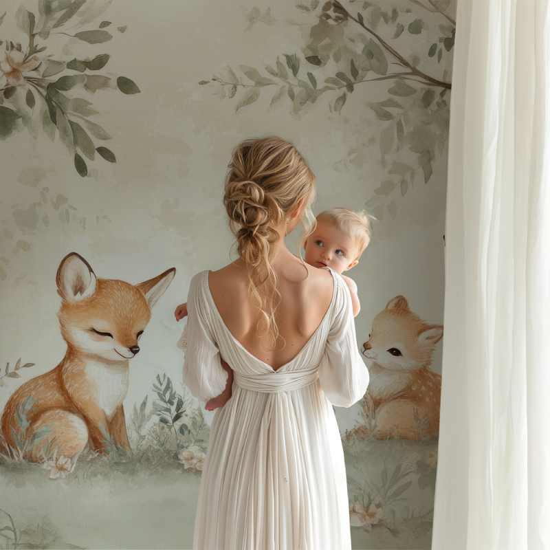 Baby Fox Family Wallpaper | Murals Wallpaper