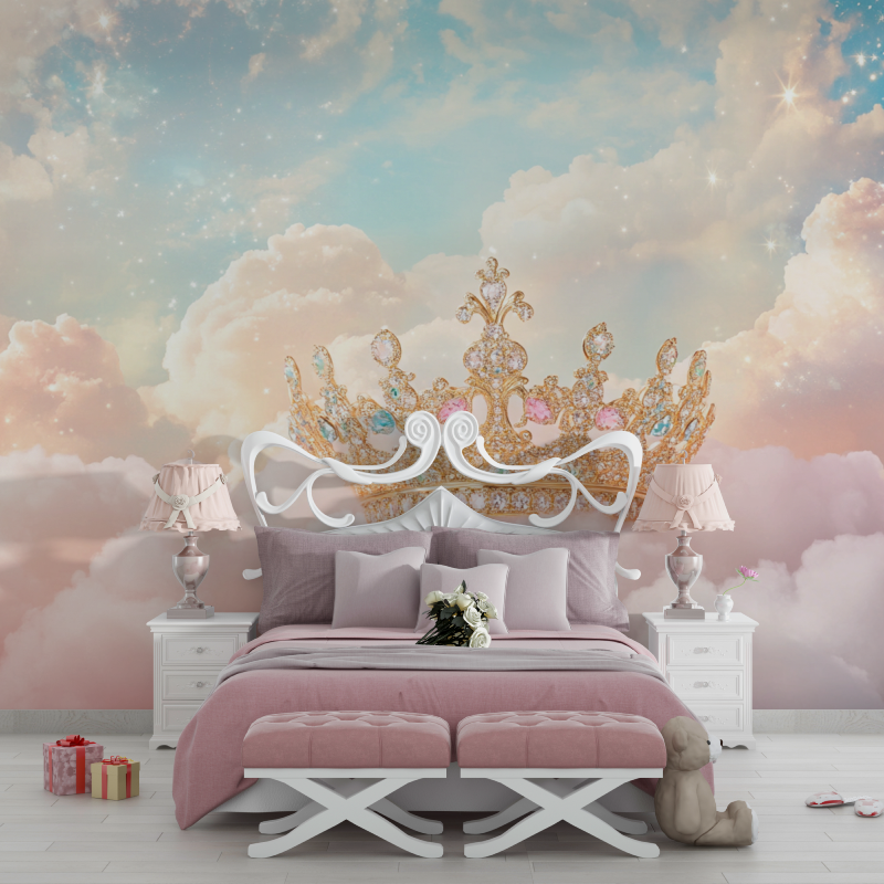 Large Pink Crown Wallpaper | Murals Wallpaper