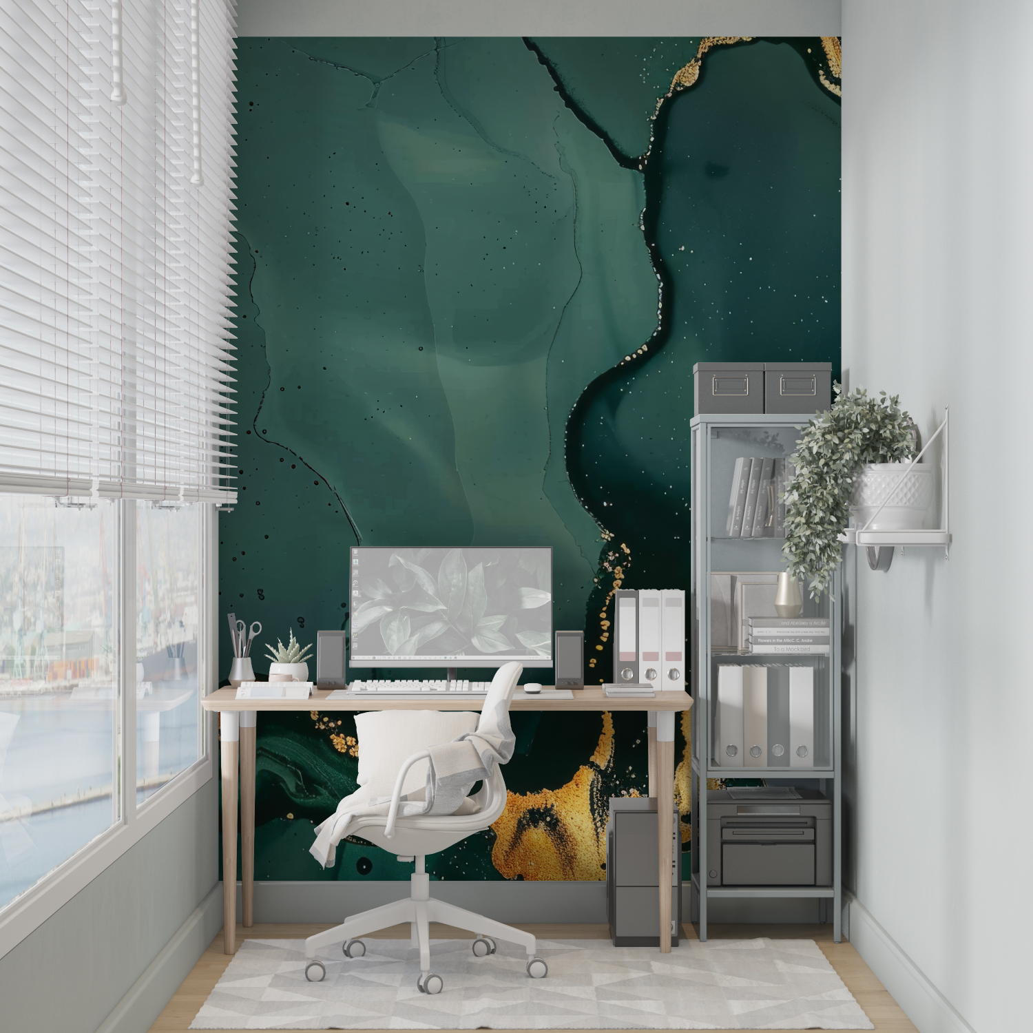 Duck Green and Gold Wallpaper | Murals Wallpaper