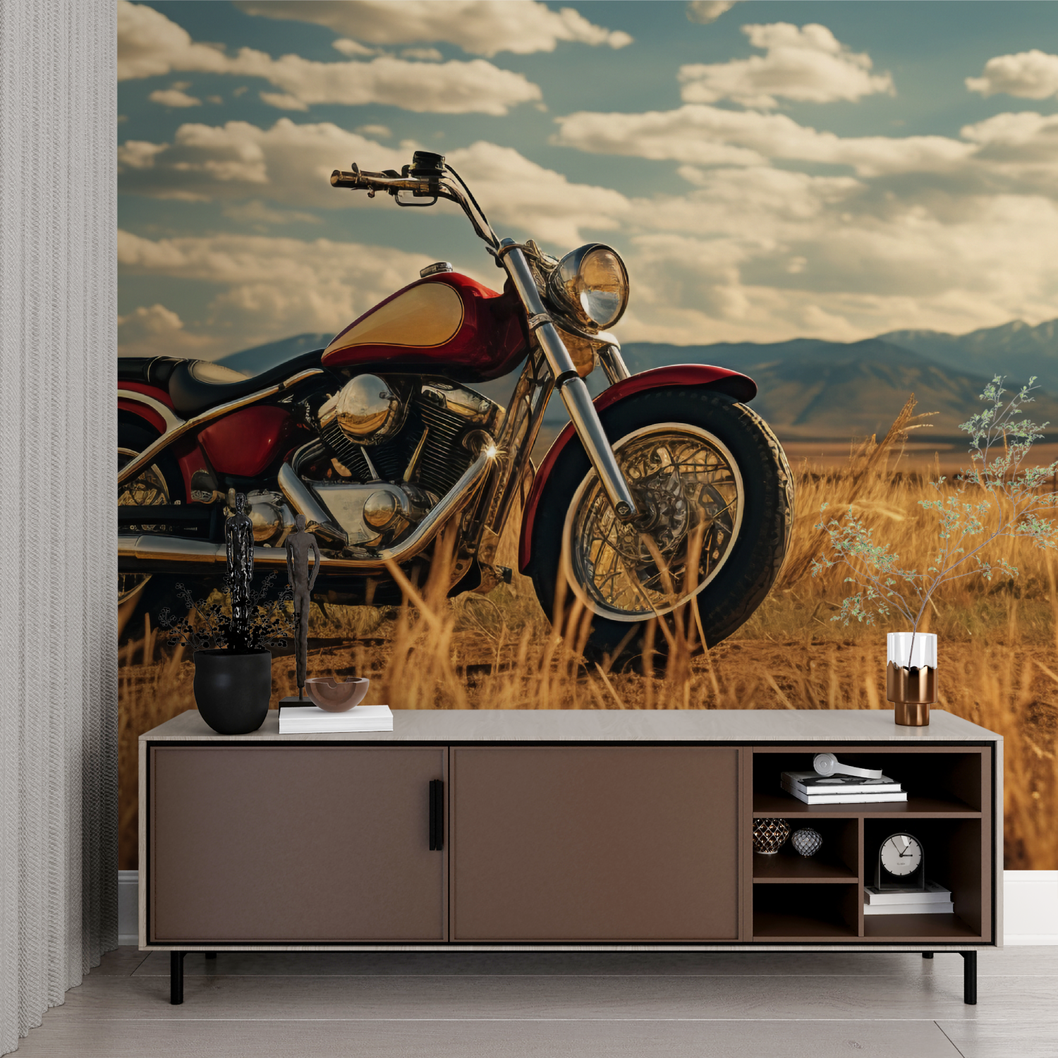Vintage Motorcycle Mural Wallpaper | Murals Wallpaper