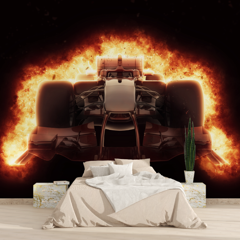 Formula 1 Fire Wallpaper | Murals Wallpaper