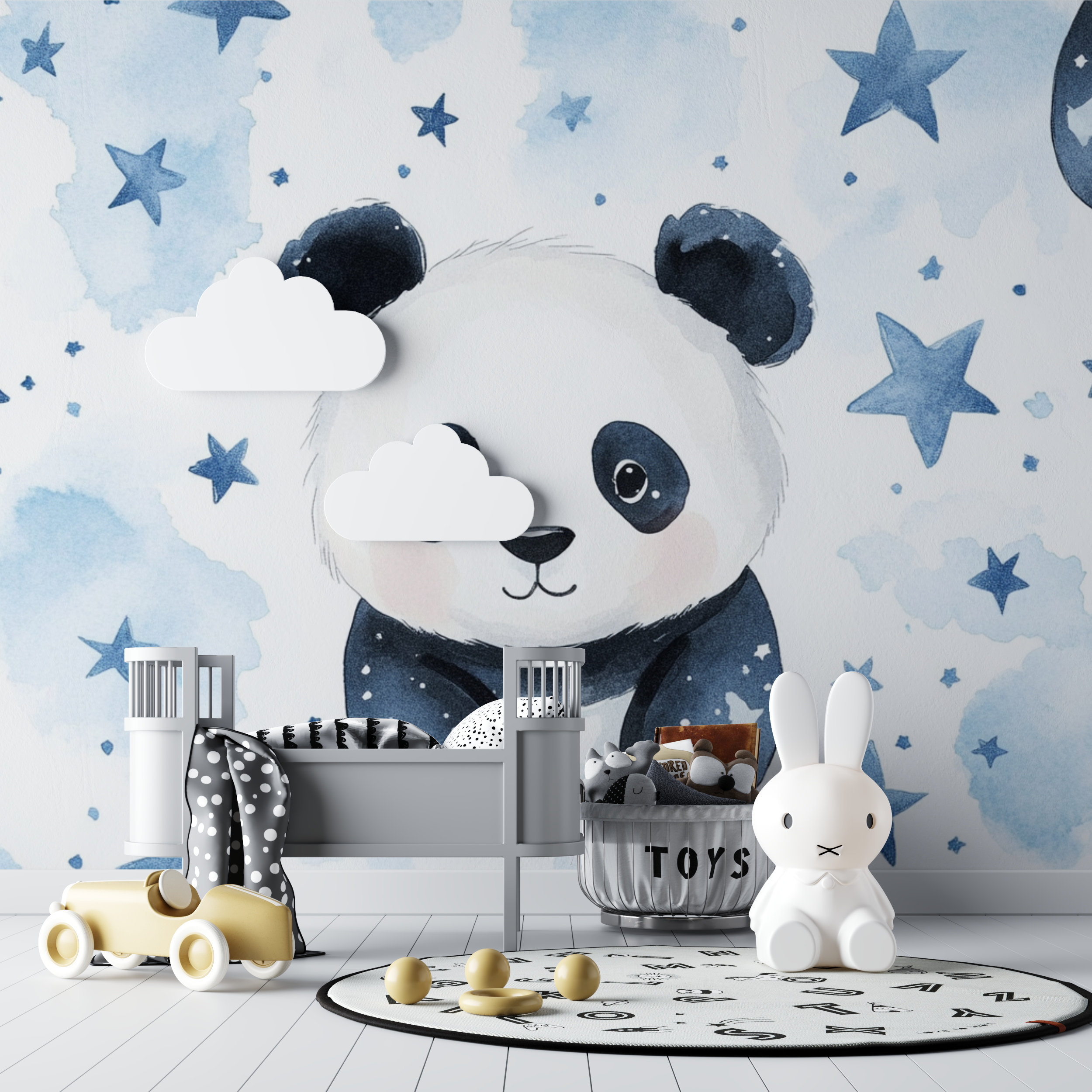 Panda and Stars Wallpaper | Murals Wallpaper