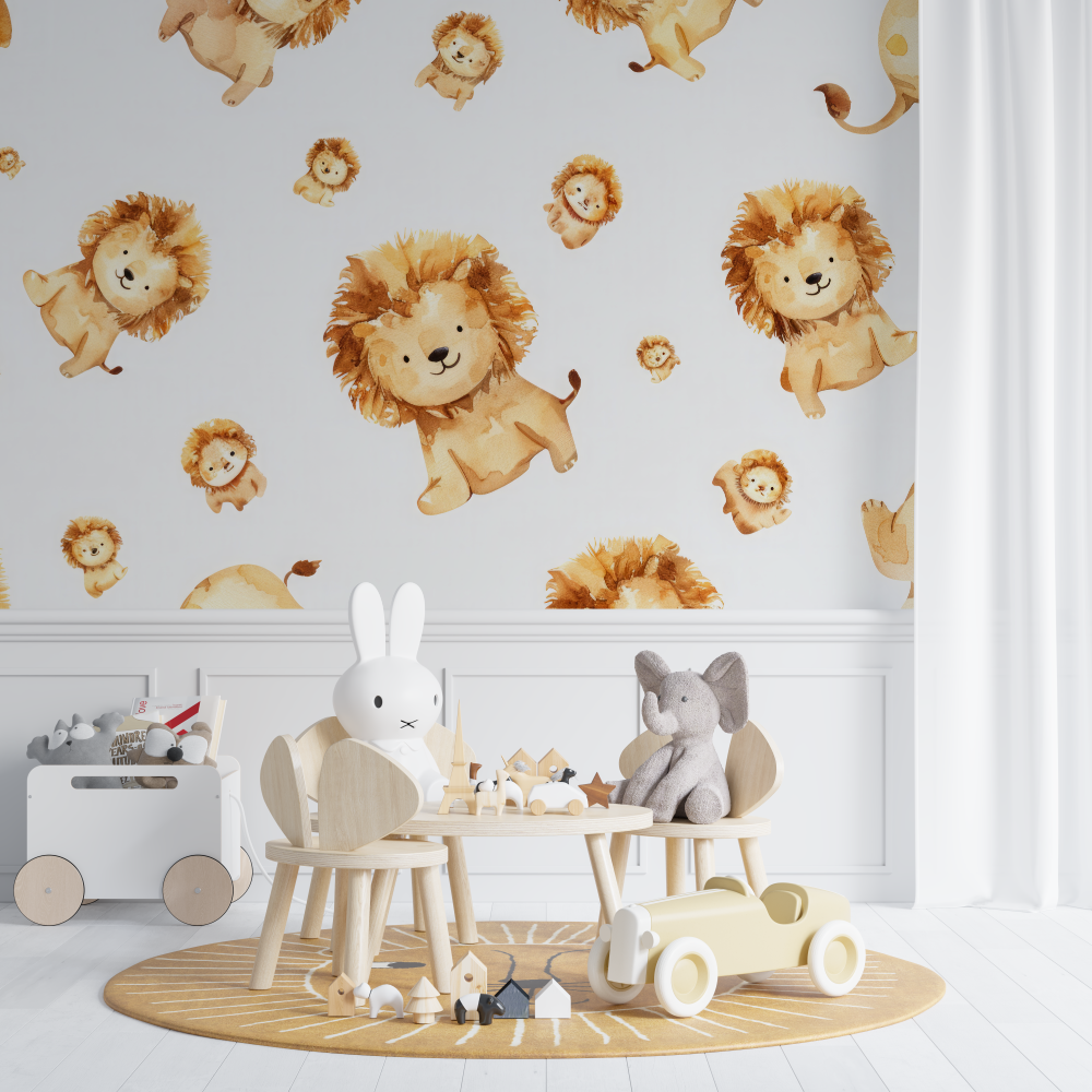 Lion Small Pattern Wallpaper | Murals Wallpaper