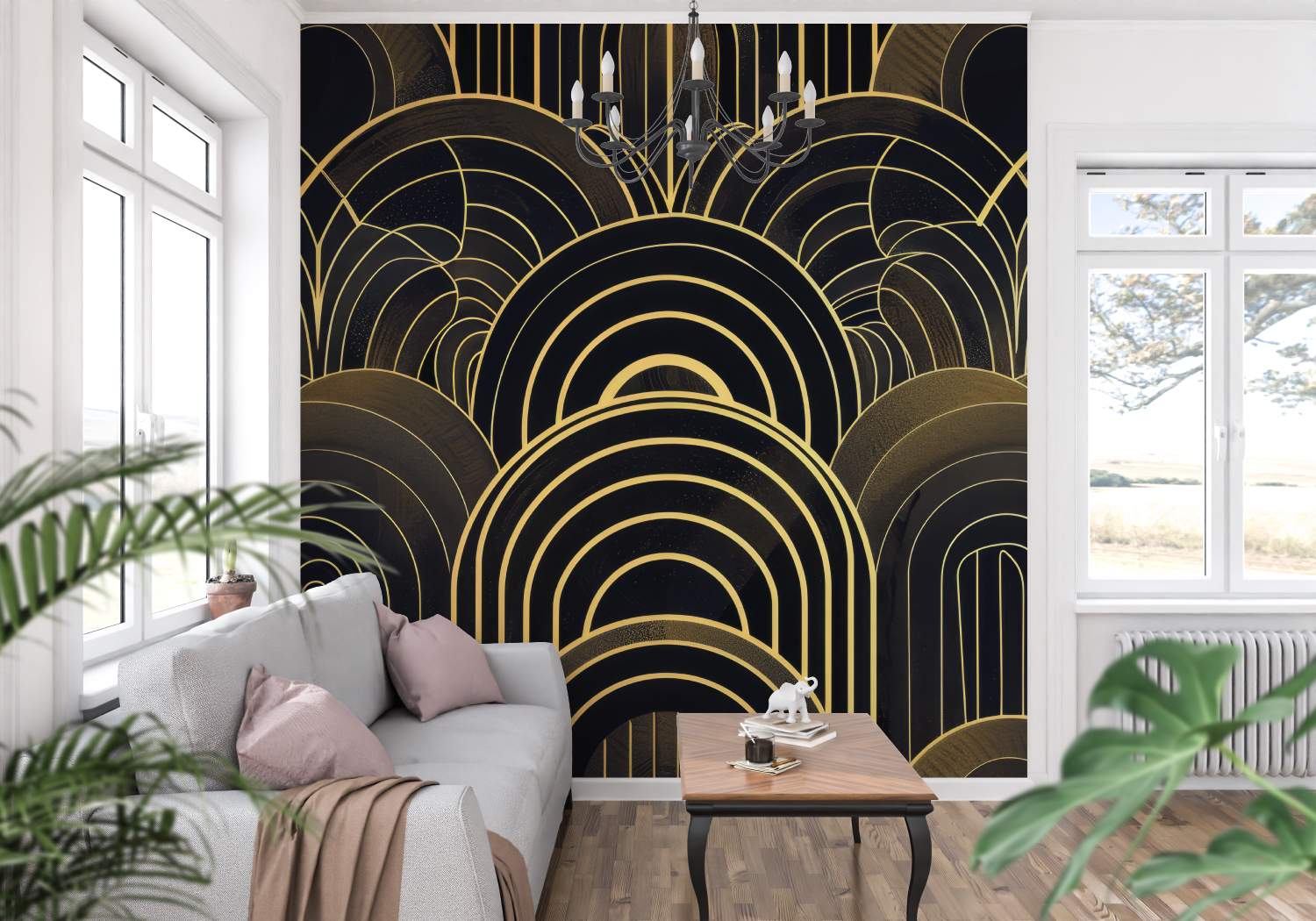 Art Deco Black and Gold Wallpaper | Murals Wallpaper