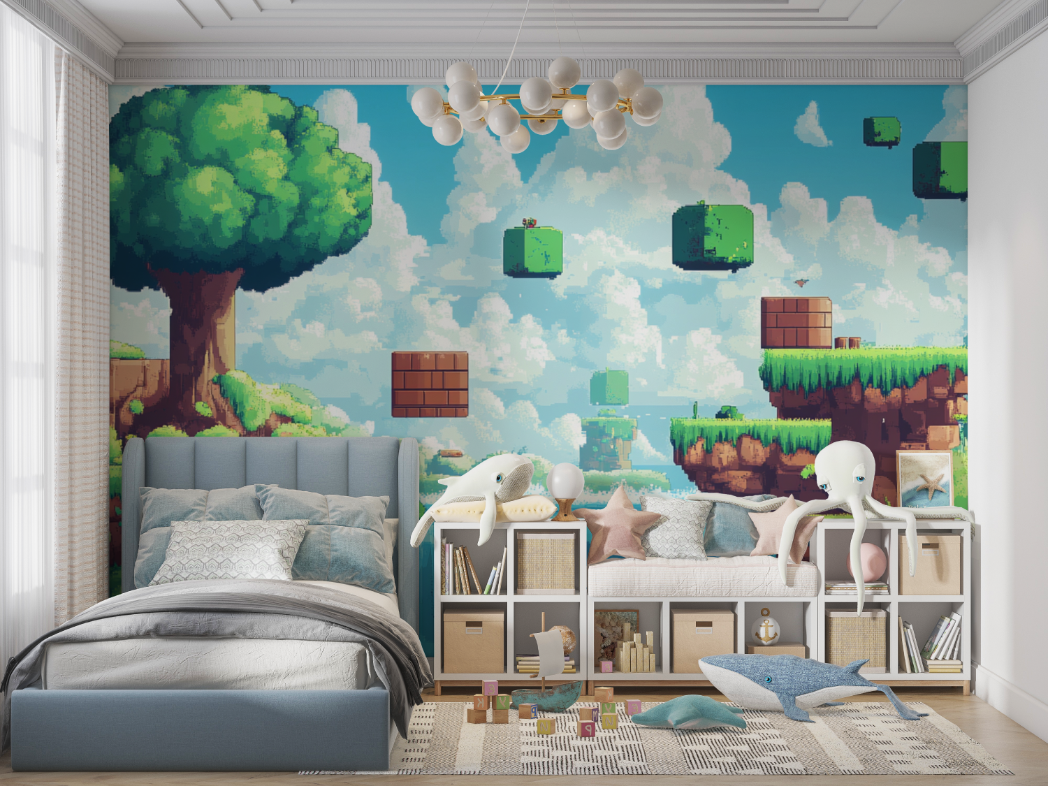 Verträumte Pixelwelt-Tapete | Wandbilder