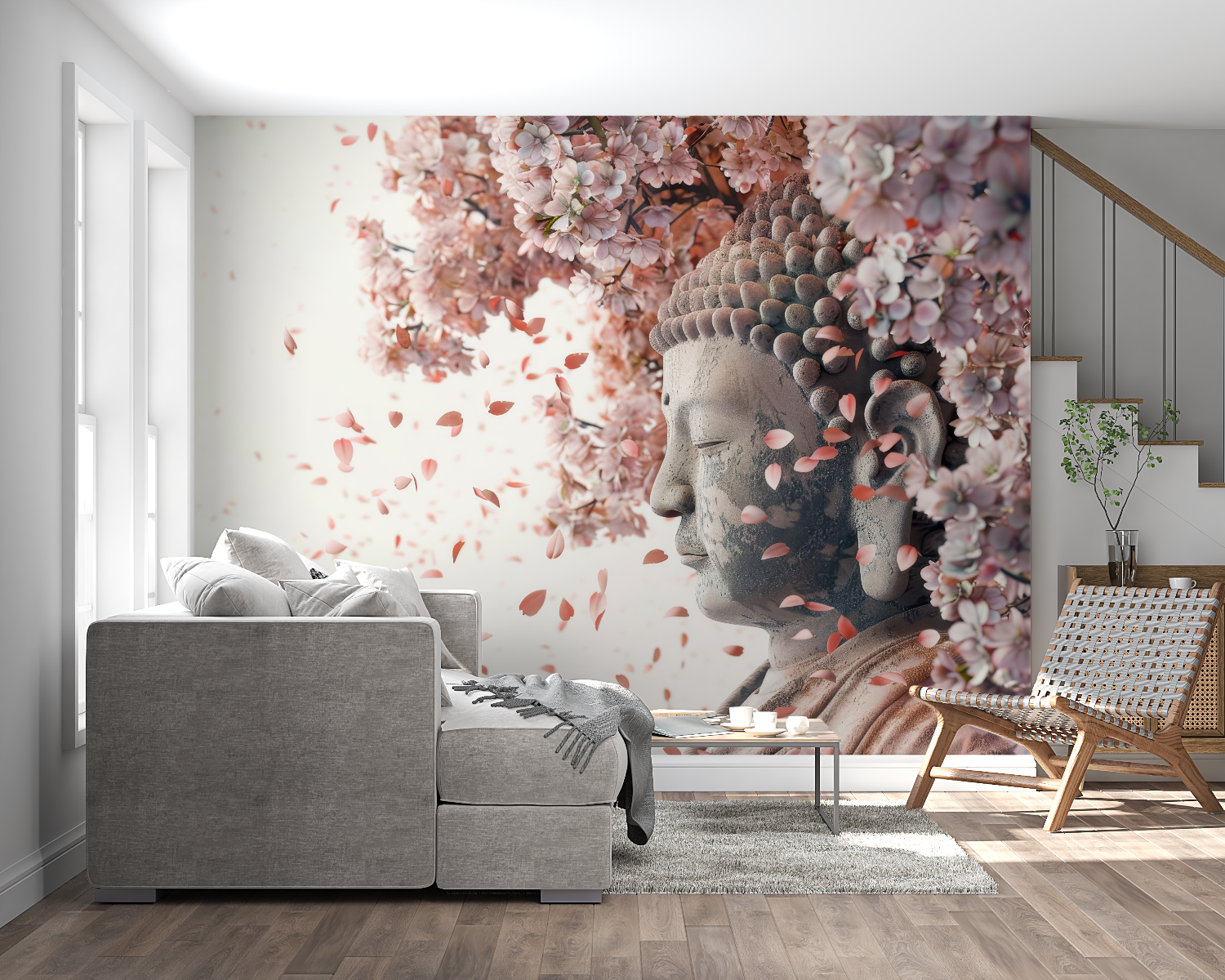Buddha Floral Wallpaper | Murals Wallpaper