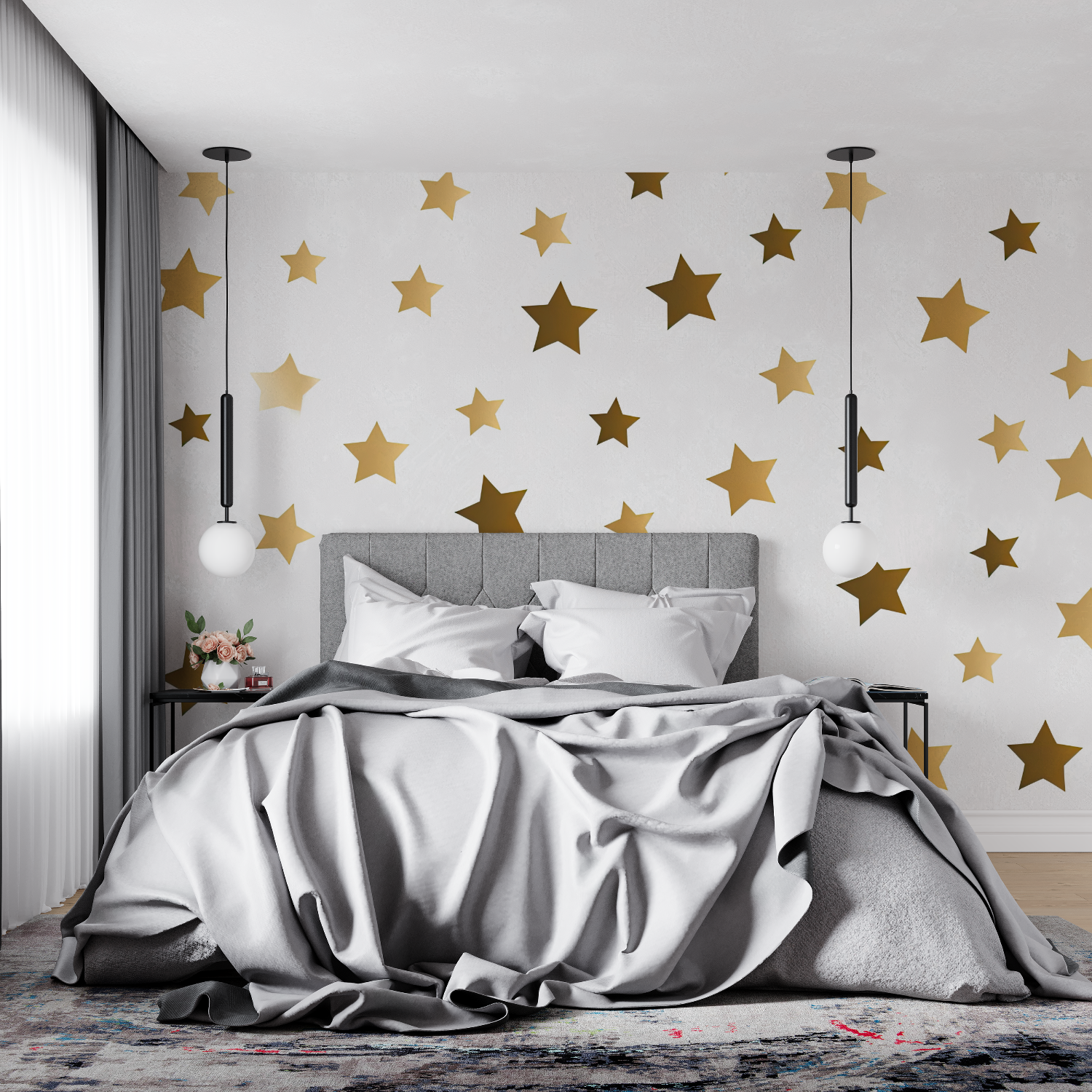 Goldener Stern als Tapete | Wandbildtapete