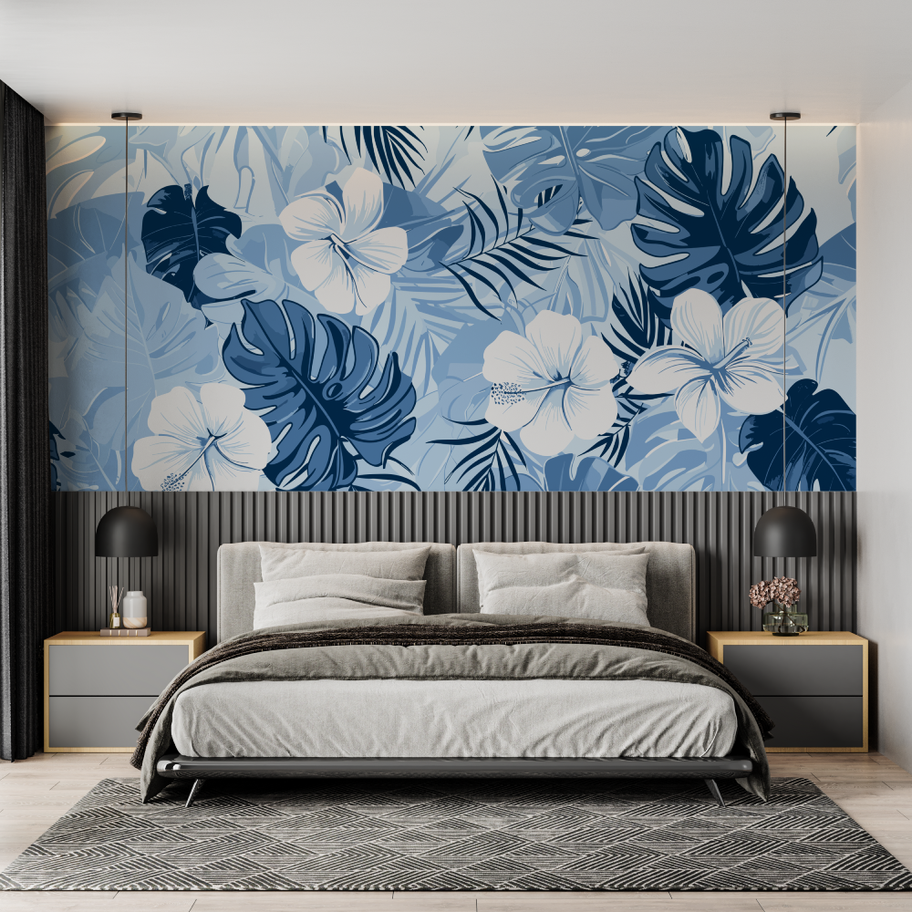 Blaue Tropentapete | Murals Wallpaper