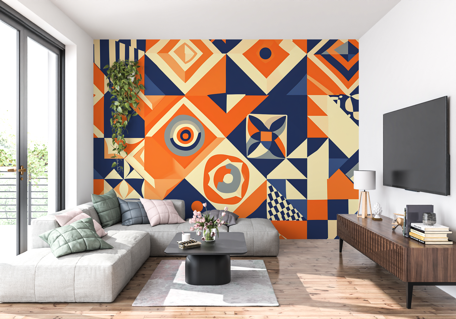 Ethnic Orange Wallpaper | Murals Wallpaper