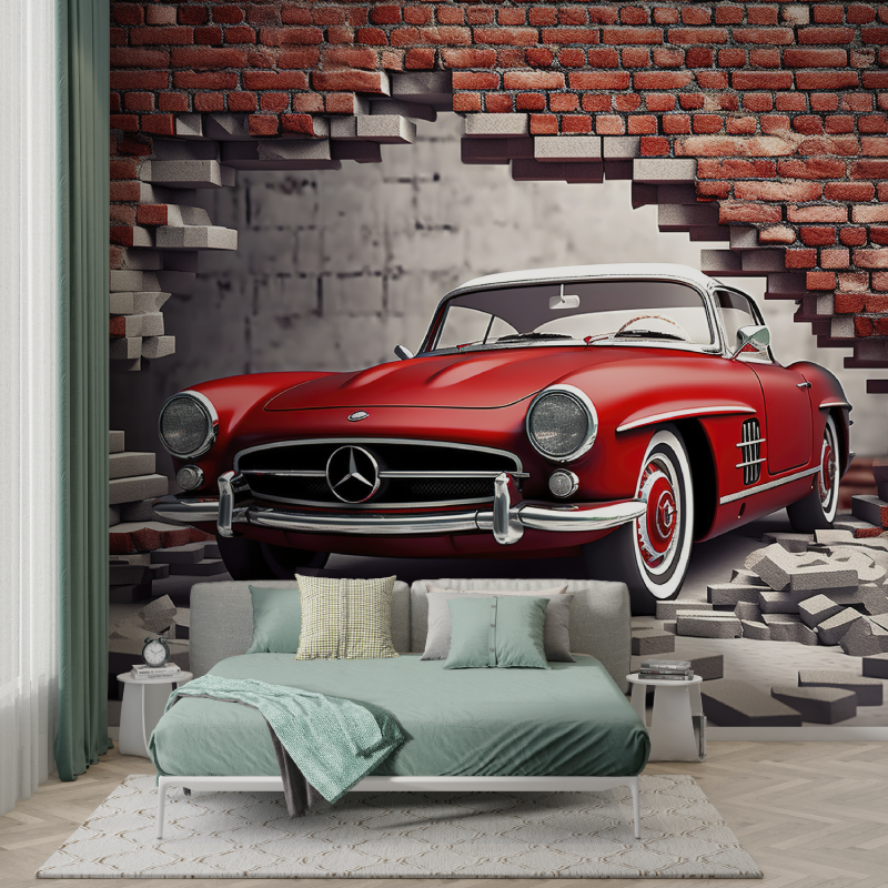 Car-Themed Boy's Bedroom Wallpaper | Murals Wallpaper