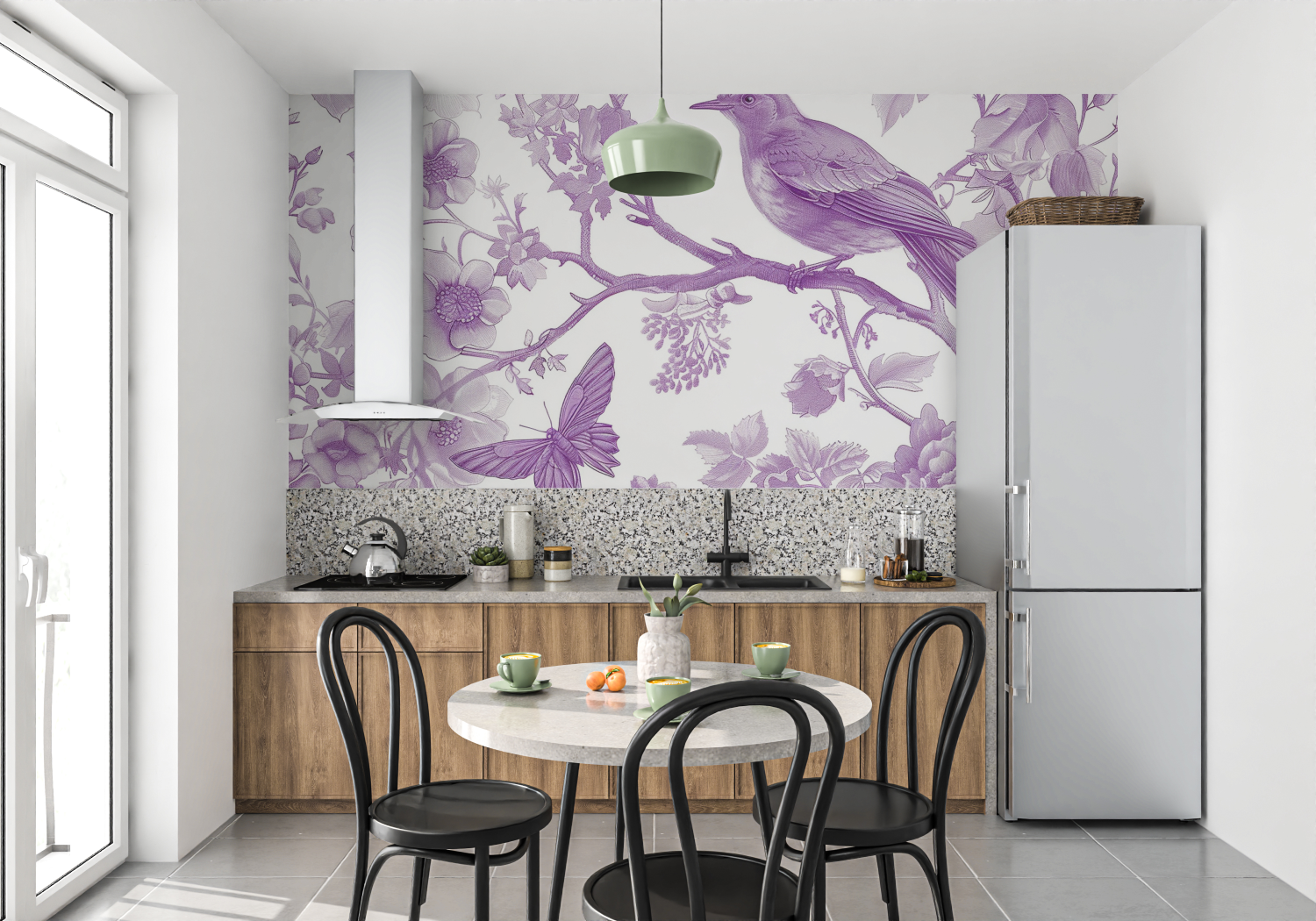 Purple Bird Wallpaper | Murals Wallpaper