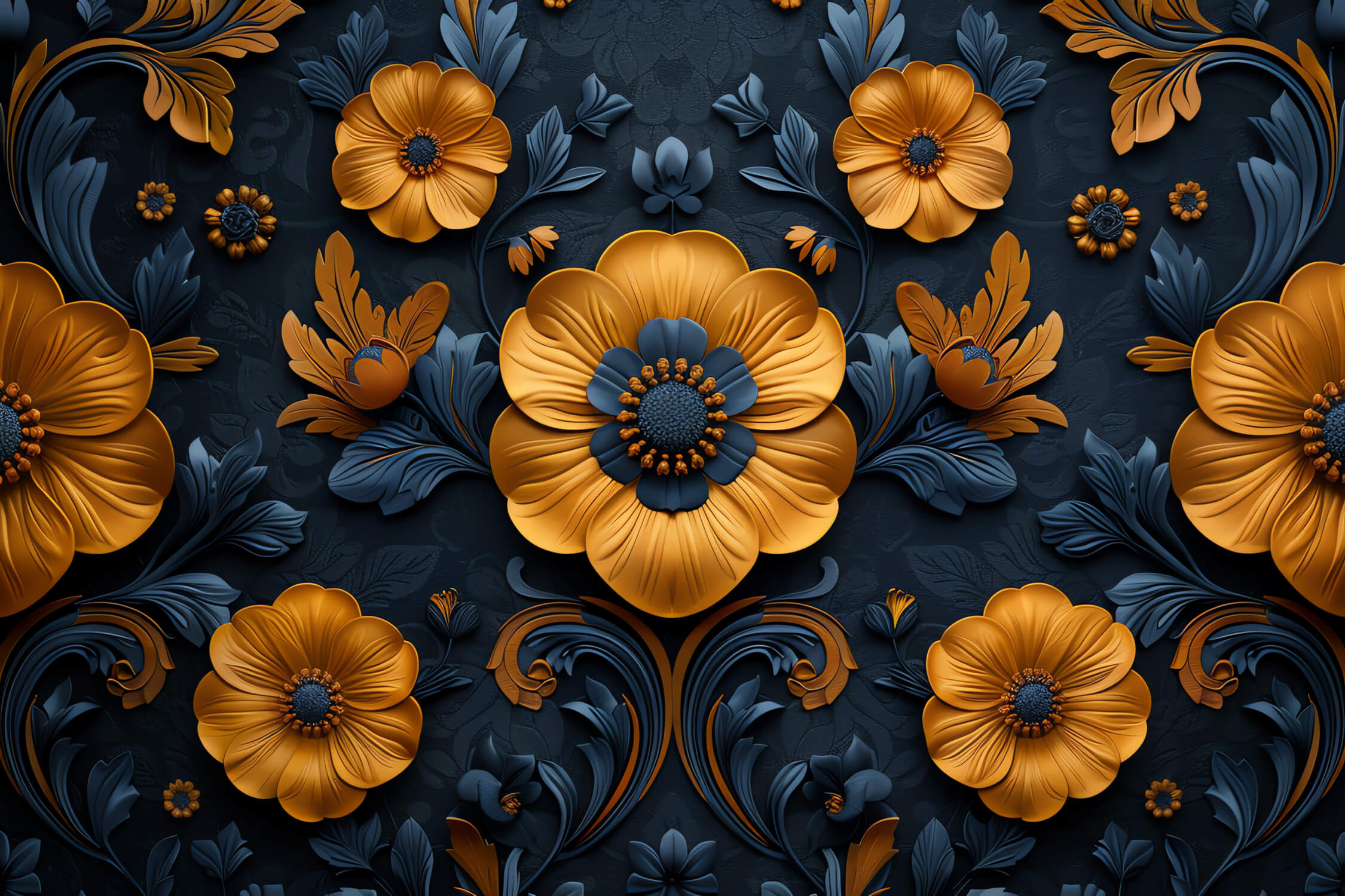 Orange and Blue Petrol Wallpaper | Murals Wallpaper