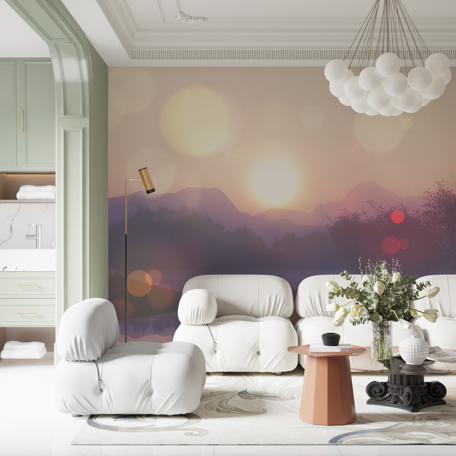 Watercolor Landscape 3D Wallpaper | Murals Wallpaper