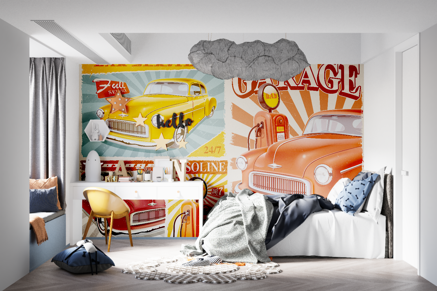 Retro Car Wallpaper USA | Murals Wallpaper