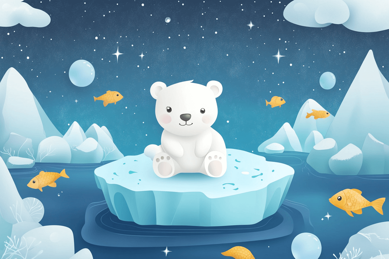 Baby Bear White Wallpaper | Murals Wallpaper