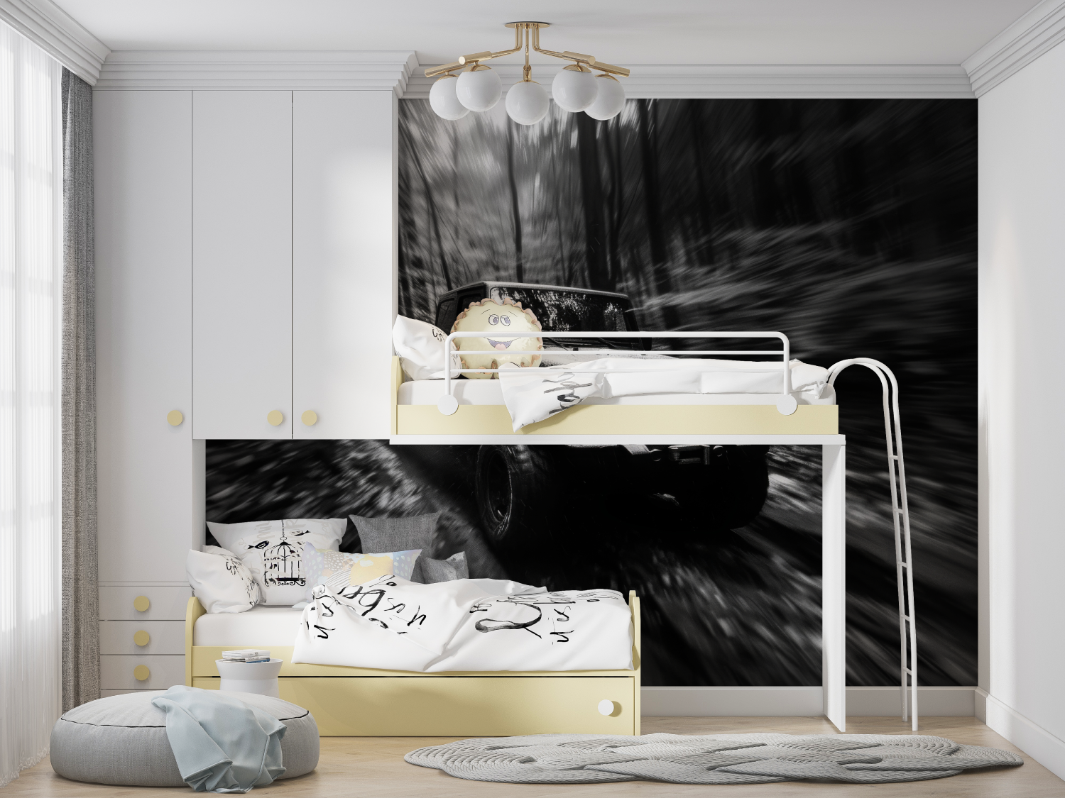 Black and White Car Photo Wallpaper | Murals Wallpaper