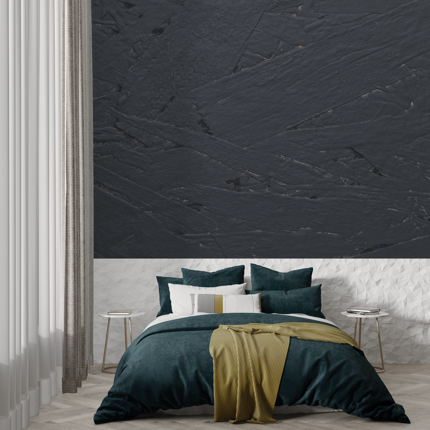 Dark Gray Wallpaper for Bedroom | Murals Wallpaper