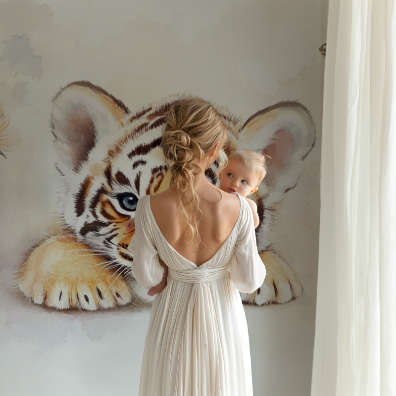 Tiger and Butterfly Wallpaper | Murals Wallpaper