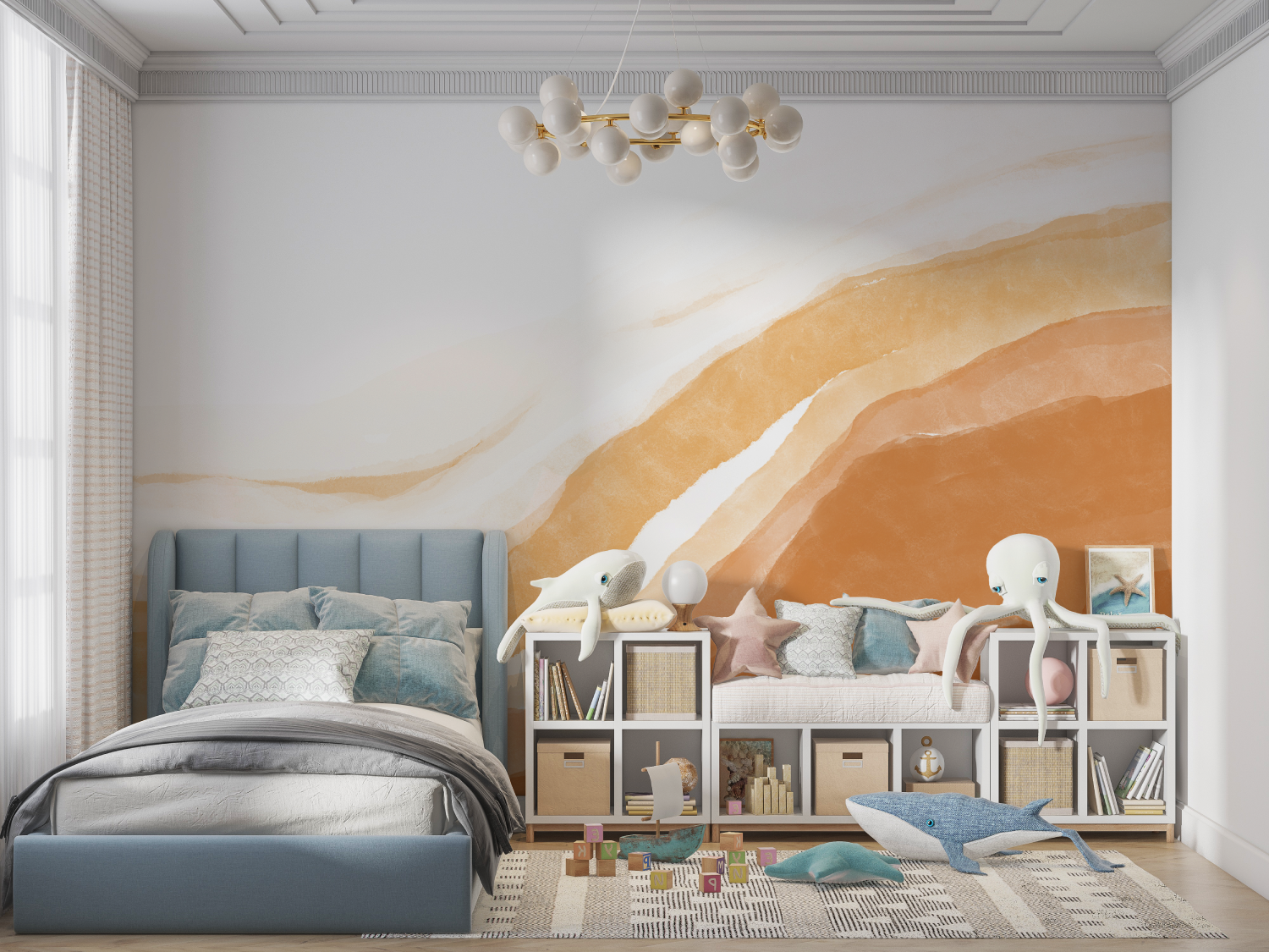 Orange Kids Wallpaper | Murals Wallpaper